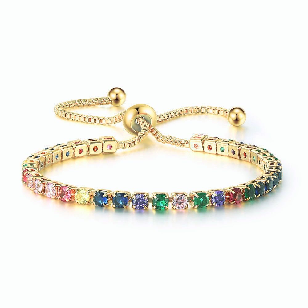 Colored Zircon Bracelet Women's Full Diamond Crystal Jewelry