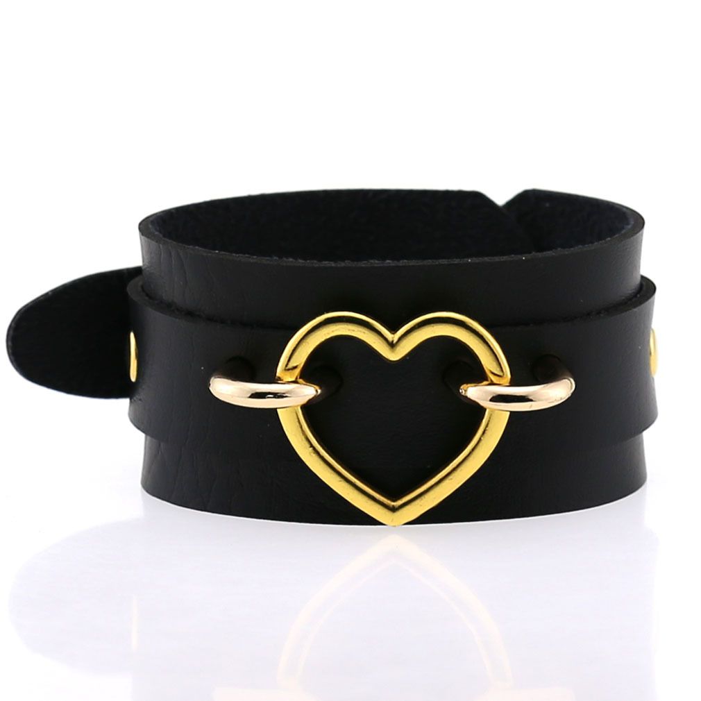 Popular Couple Peach Heart Bracelet Creative Fashion Wide Double-layer Heart-shaped Bracelet