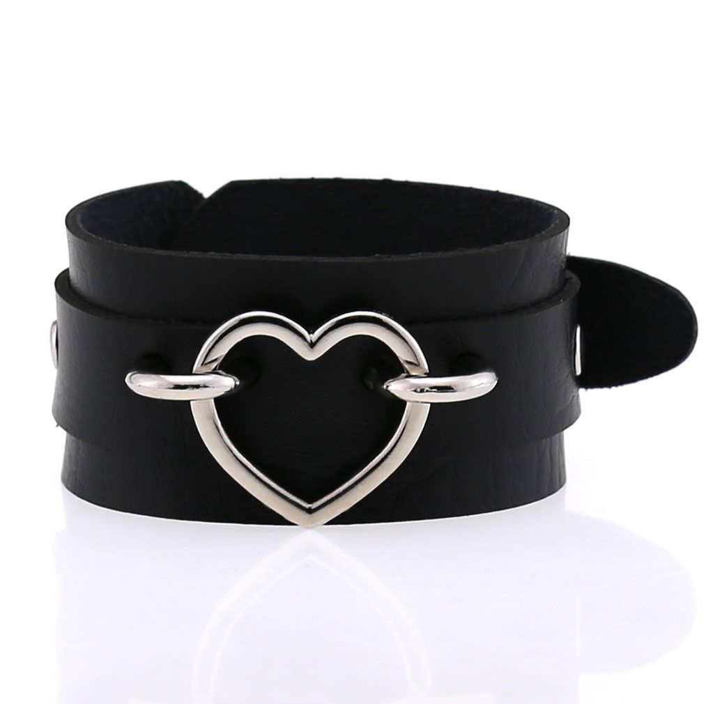 Popular Couple Peach Heart Bracelet Creative Fashion Wide Double-layer Heart-shaped Bracelet