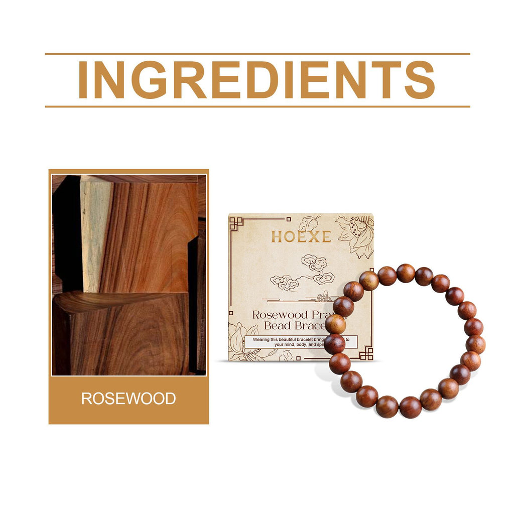 Hoexe Rosewood Bracelet Unisex Everyday Decor With Rosewood Bracelet Beaded