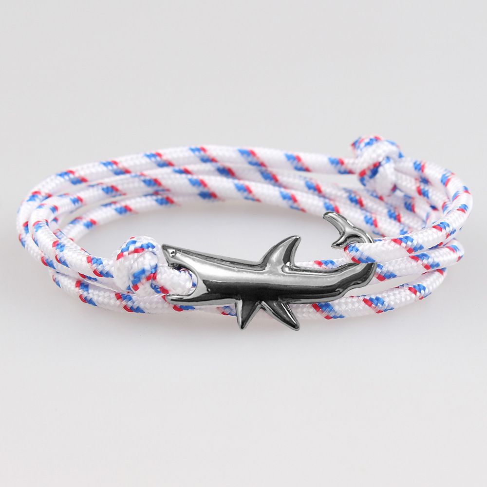 New Taobao AliExpress Hot Sale Vikings Miansai Style Shark Bracelet Gun Black Boat Anchor Fishhook