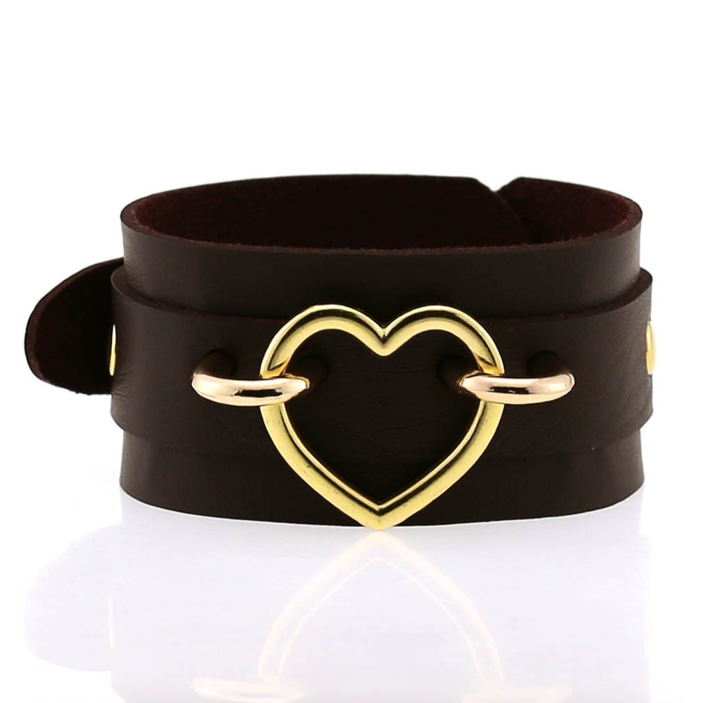Popular Couple Peach Heart Bracelet Creative Fashion Wide Double-layer Heart-shaped Bracelet