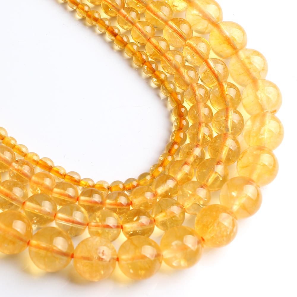 Natural Yellow Crystal Bead Bracelet Jewelry