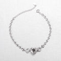 Women's Hollow Heart Projection Sterling Silver Bracelet