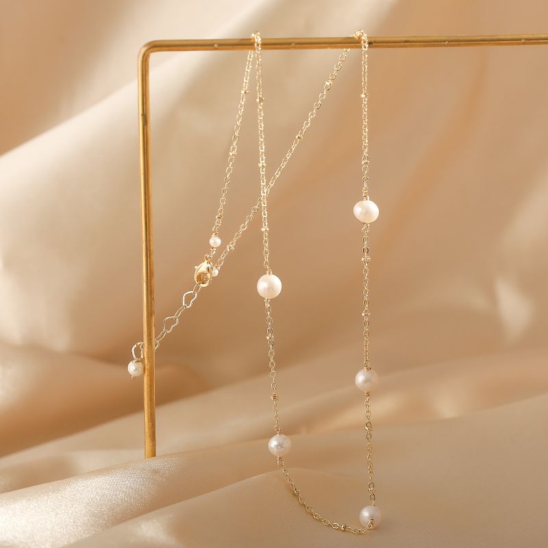 Natural Freshwater Pearl Bracelet Female Ins Niche Design Set