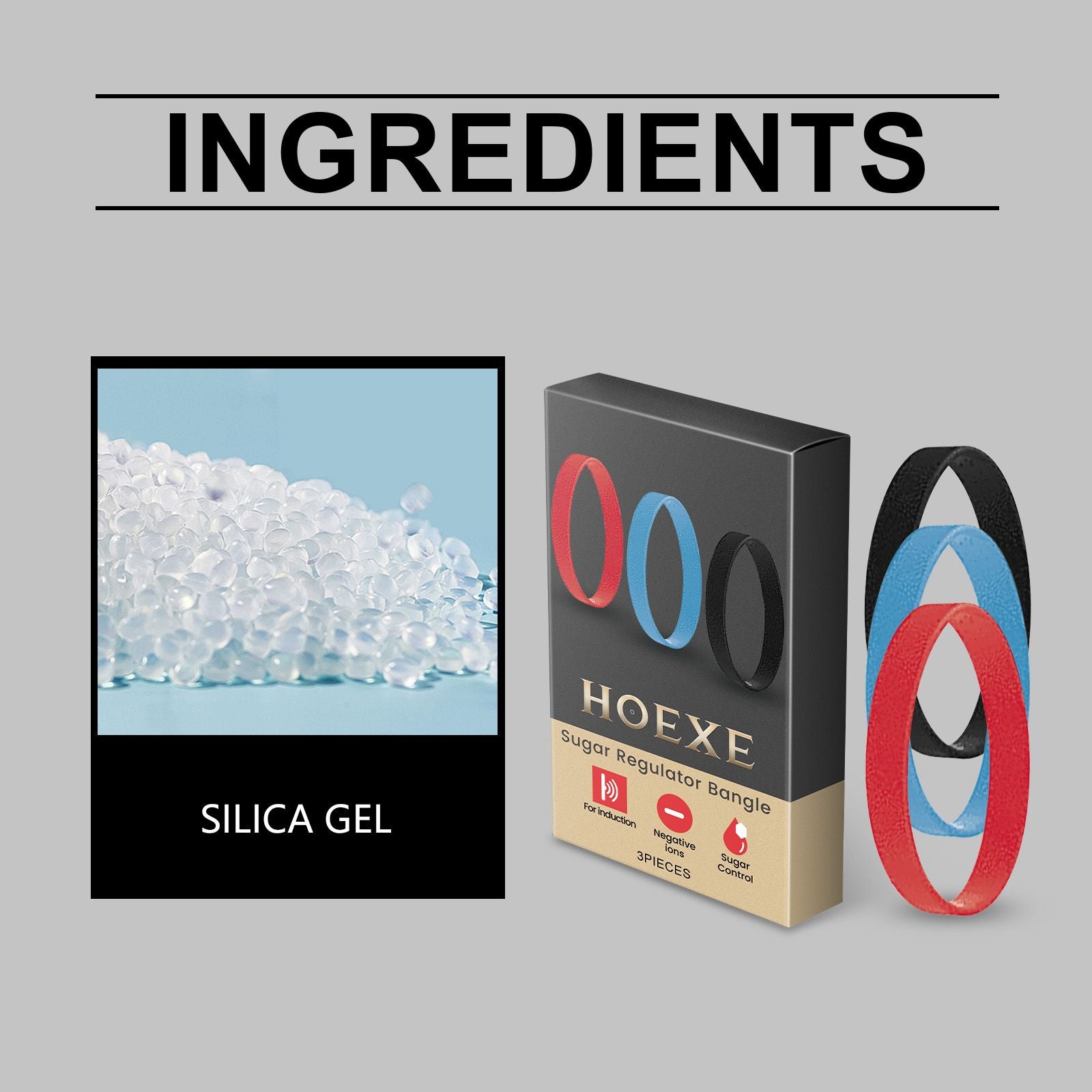 Hoexe Sugar Comfort Care Bracelet Daily Care Portable Negative Ion Soothing Skin Discomfort Body Care