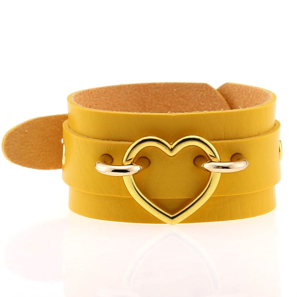 Popular Couple Peach Heart Bracelet Creative Fashion Wide Double-layer Heart-shaped Bracelet