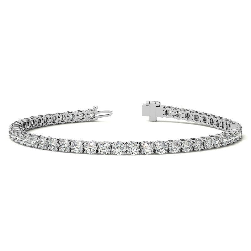 2CTW Created Moissanite Tennis Bracelet - Sterling Silver, 7" Length, White or 14K Gold Plated