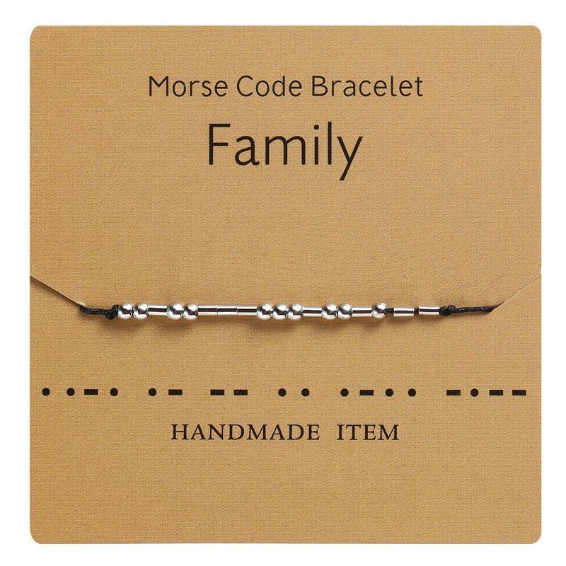 Morse Code Bracelet Braided Adjustable