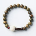 Classic Trendy Design White Jade Bodhi Lotus Bracelet