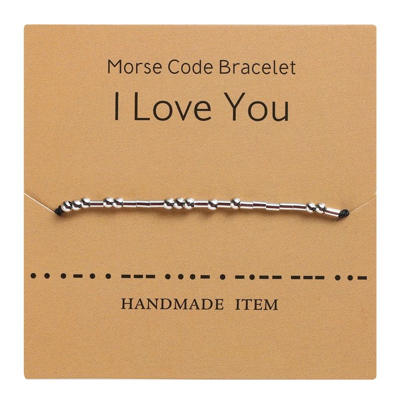 Morse Code Bracelet Braided Adjustable