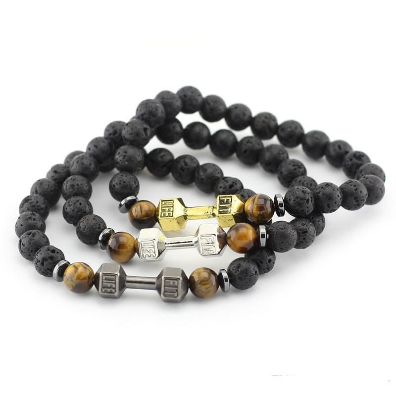 Stretch Volcano Dumbbell Men's Bracelet