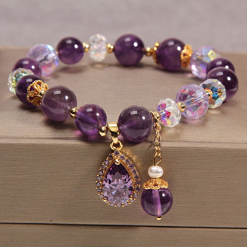 Women's Natural Vintage Purple Crystal Bracelet