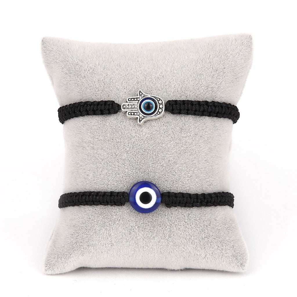 Blue Evil Eyes Red Rope Braided Adjustable Bracelet
