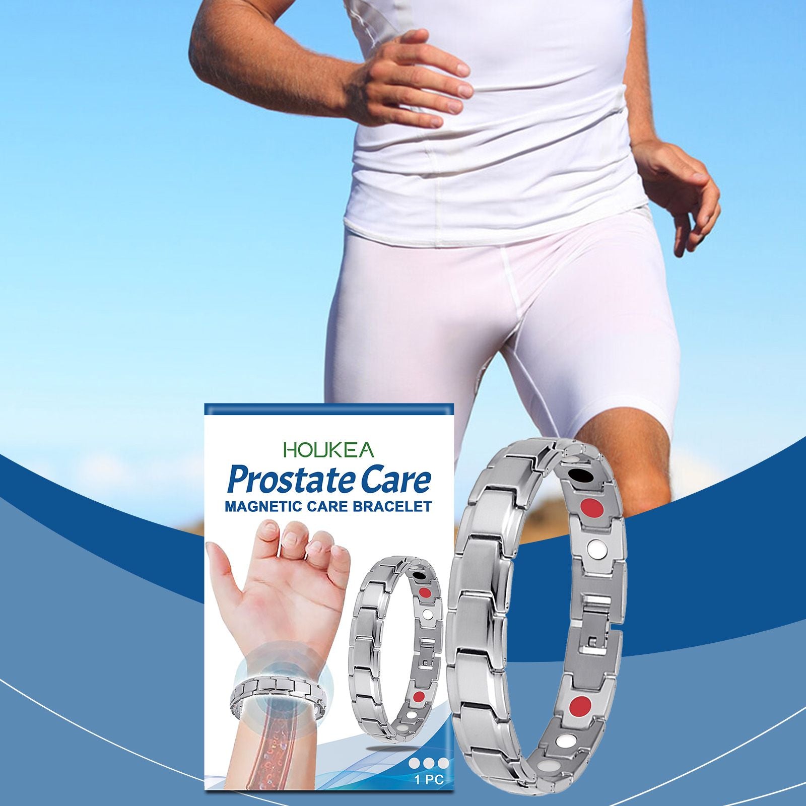 Houkea Men's Care Bracelet, Easy To Care For Comfortable Men's Body Fashion Wear Trend Care Bracelet