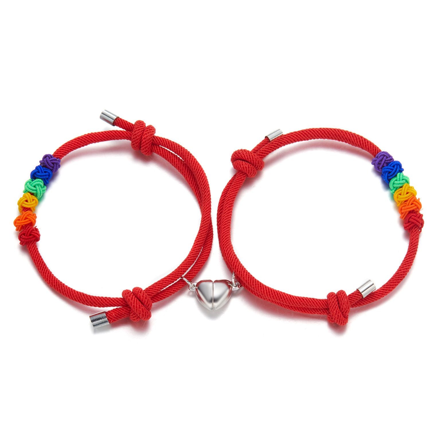Couple Alloy Magnetic Buckle Bracelet Rainbow Pineapple Knot