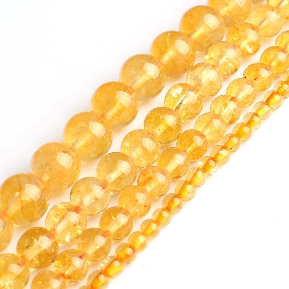 Natural Yellow Crystal Bead Bracelet Jewelry