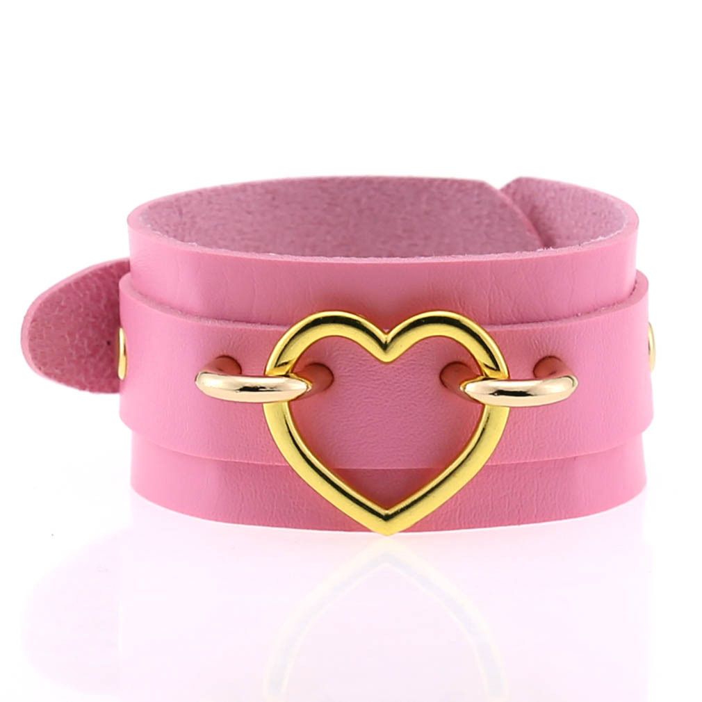 Popular Couple Peach Heart Bracelet Creative Fashion Wide Double-layer Heart-shaped Bracelet