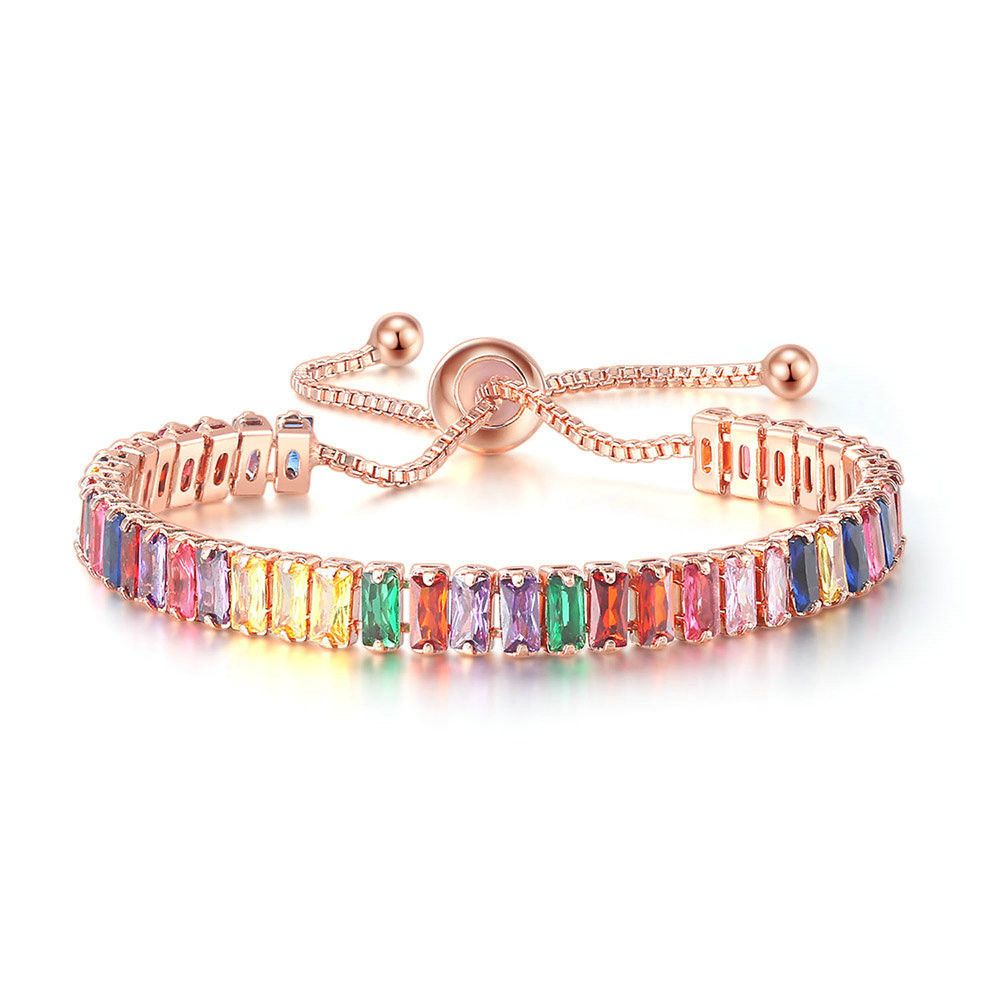 Colored Zircon Bracelet Women's Full Diamond Crystal Jewelry