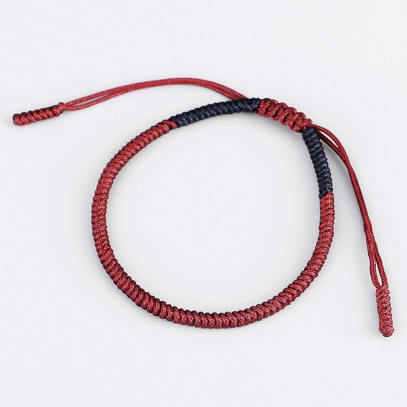 New Handmade Woven Jin Gang Knot Bracelet Stitching Color Red Hand Strap Women's Red Rope Bracelet