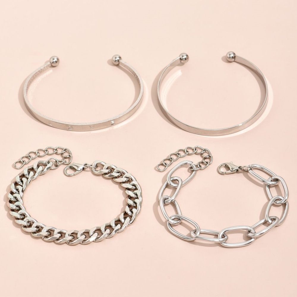 Accessories Statement Chain Glossy Letter Bracelet