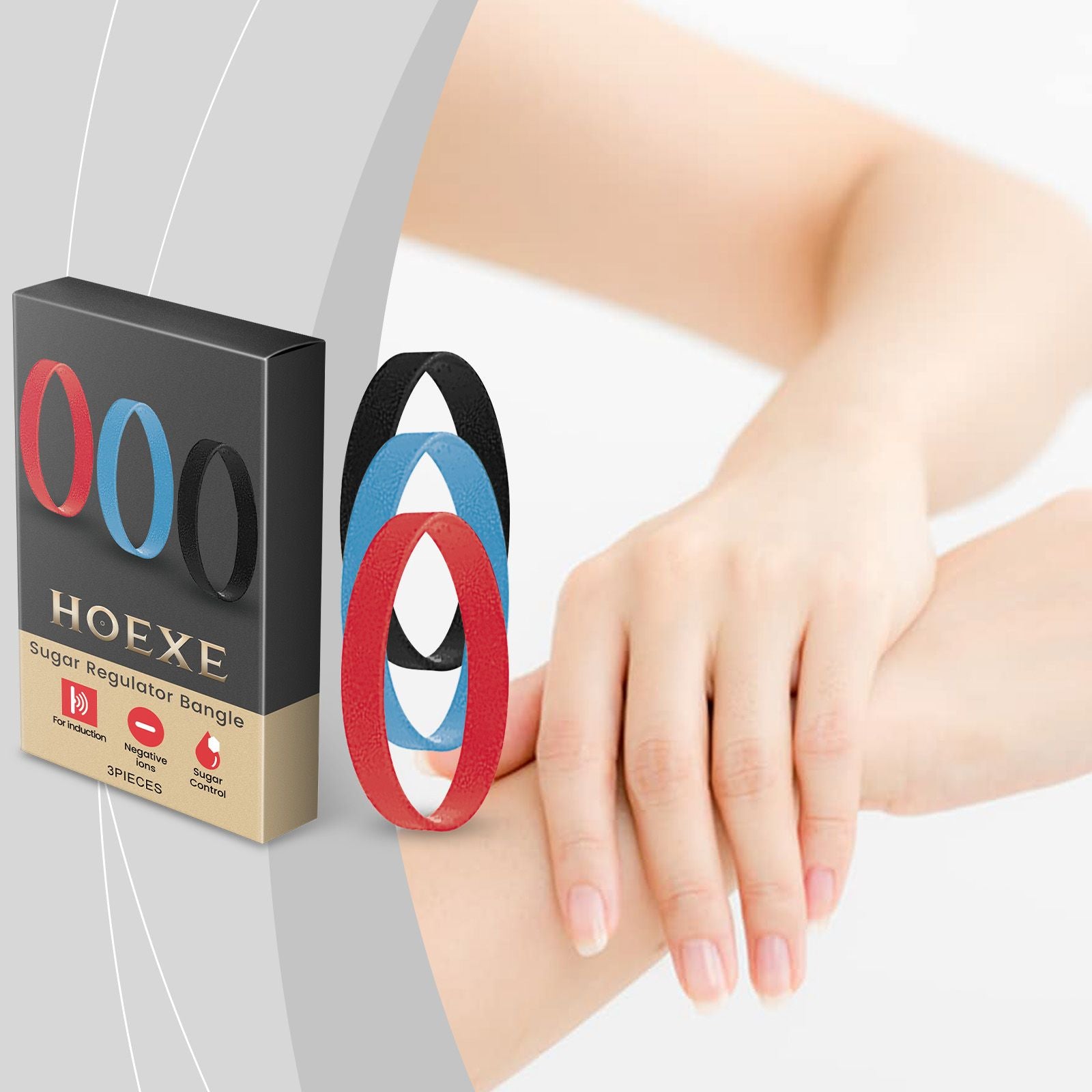 Hoexe Sugar Comfort Care Bracelet Daily Care Portable Negative Ion Soothing Skin Discomfort Body Care