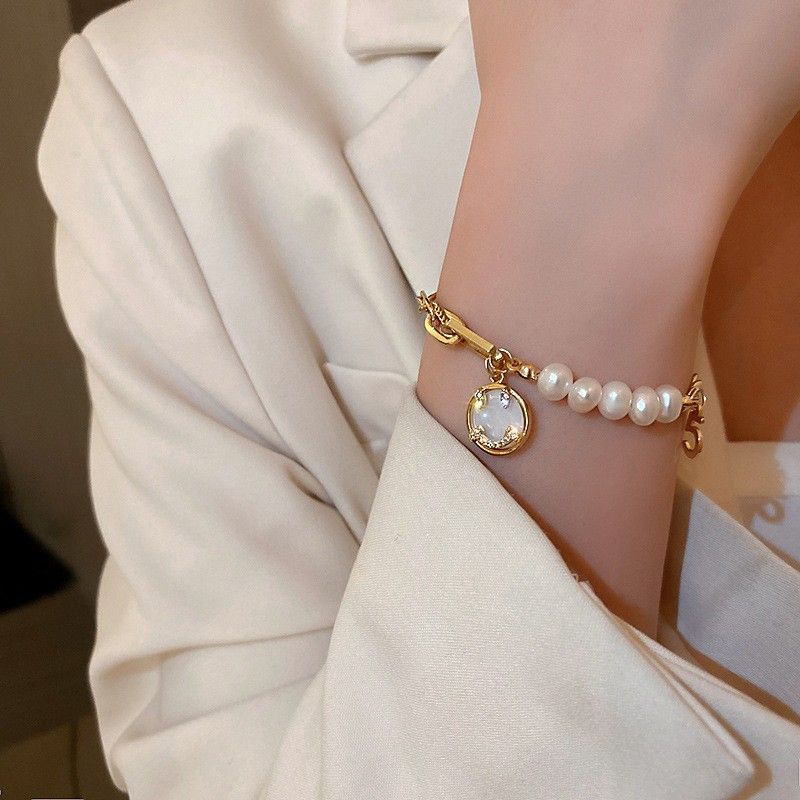 Shell Pearl Bracelet Korean Version Simple Ins Niche Design Personality Hand Jewelry