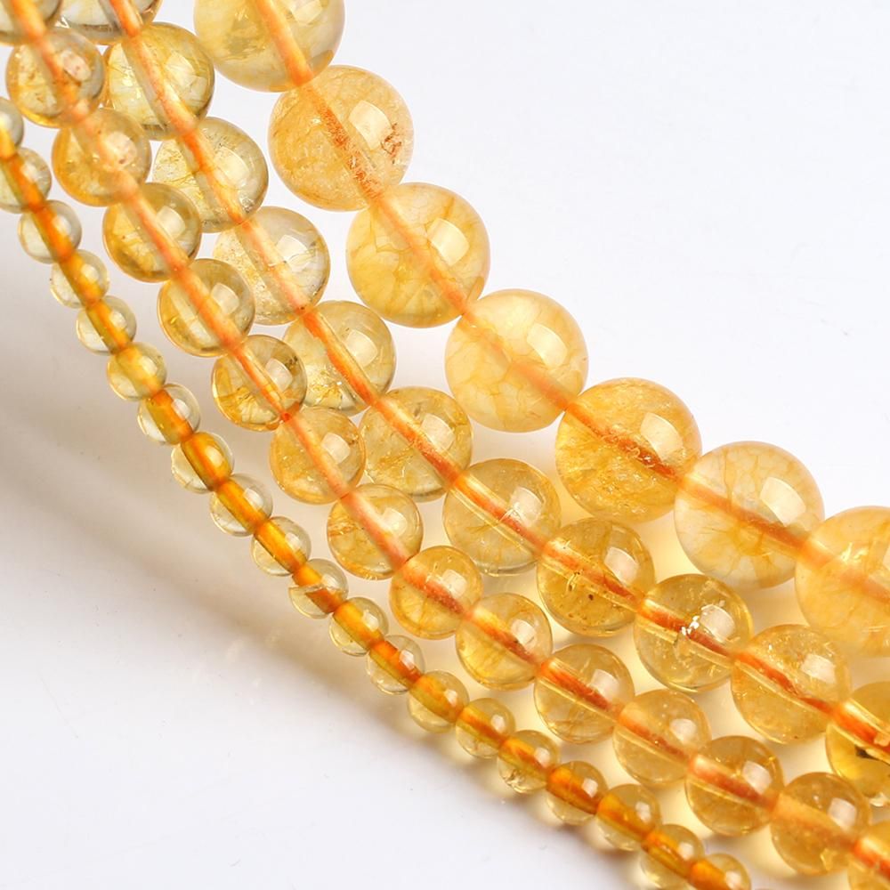 Natural Yellow Crystal Bead Bracelet Jewelry