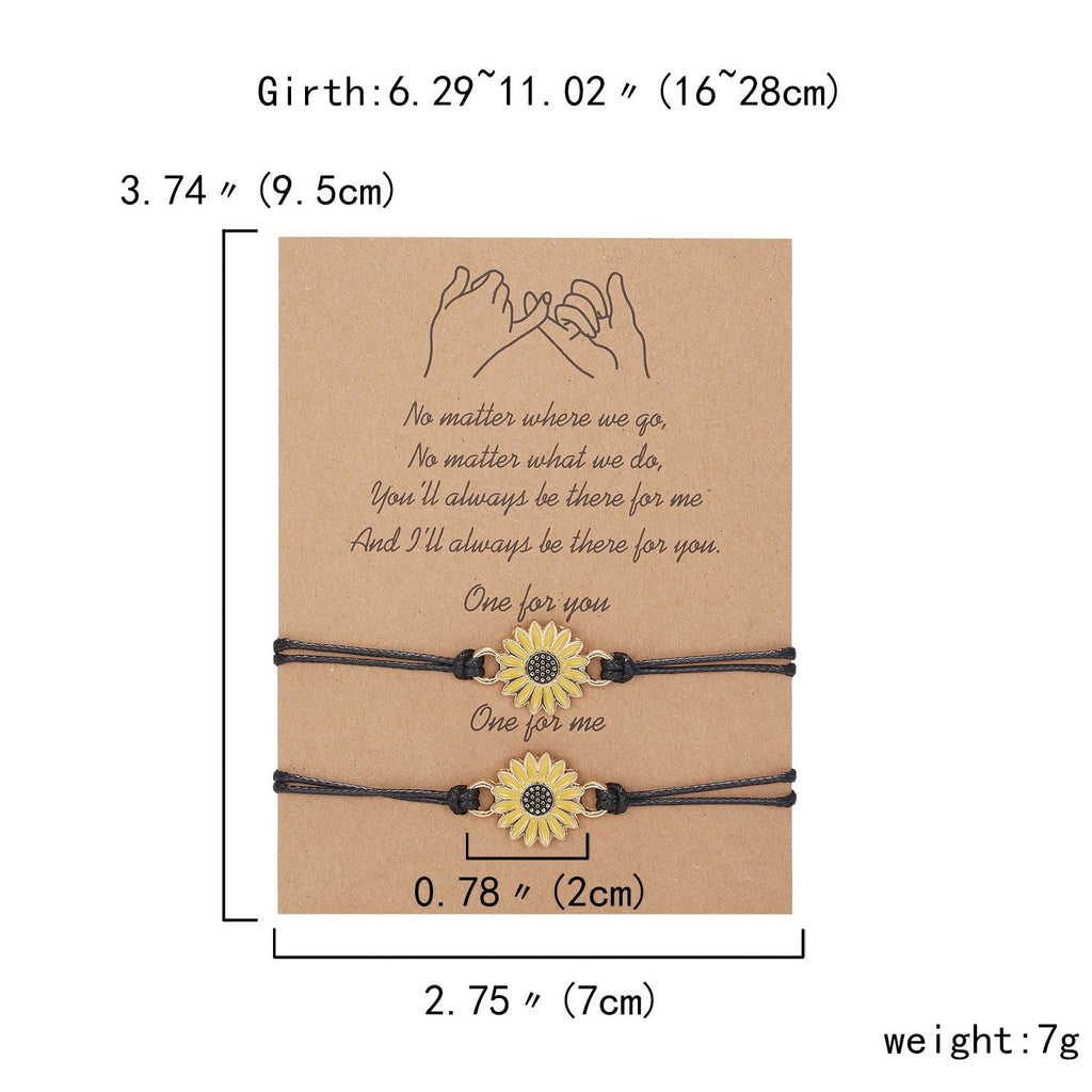 Personalized Geometric 8 Volcanic Stone Sunflower Bracelet