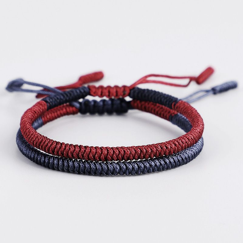 New Handmade Woven Jin Gang Knot Bracelet Stitching Color Red Hand Strap Women's Red Rope Bracelet