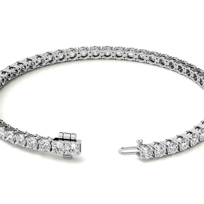 6ctw Created White Sapphire Tennis Bracelet - 3mm Stones - 14K Gold Overlay in White, Yellow or Rose Gold