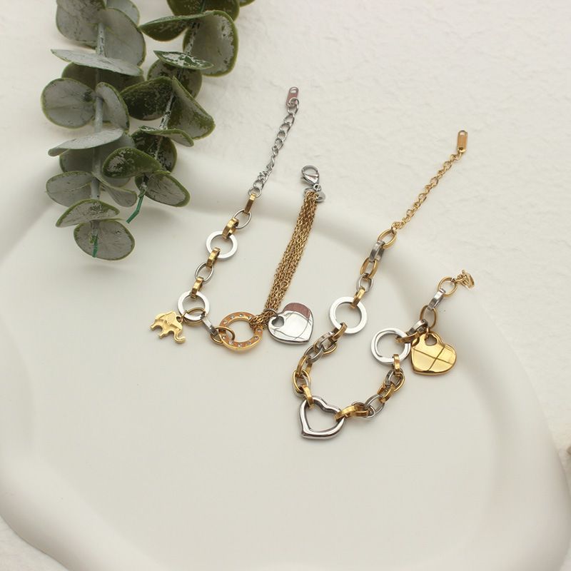 European Style Titanium Bracelet Contrast Color Elephant Stereo