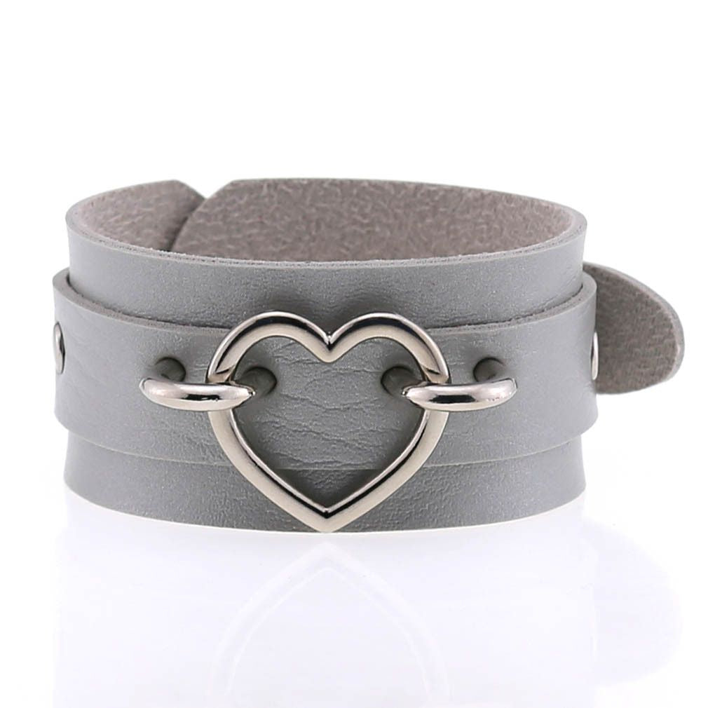 Popular Couple Peach Heart Bracelet Creative Fashion Wide Double-layer Heart-shaped Bracelet