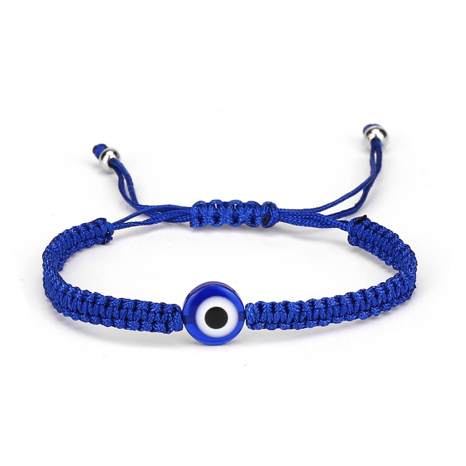 Blue Evil Eyes Red Rope Braided Adjustable Bracelet