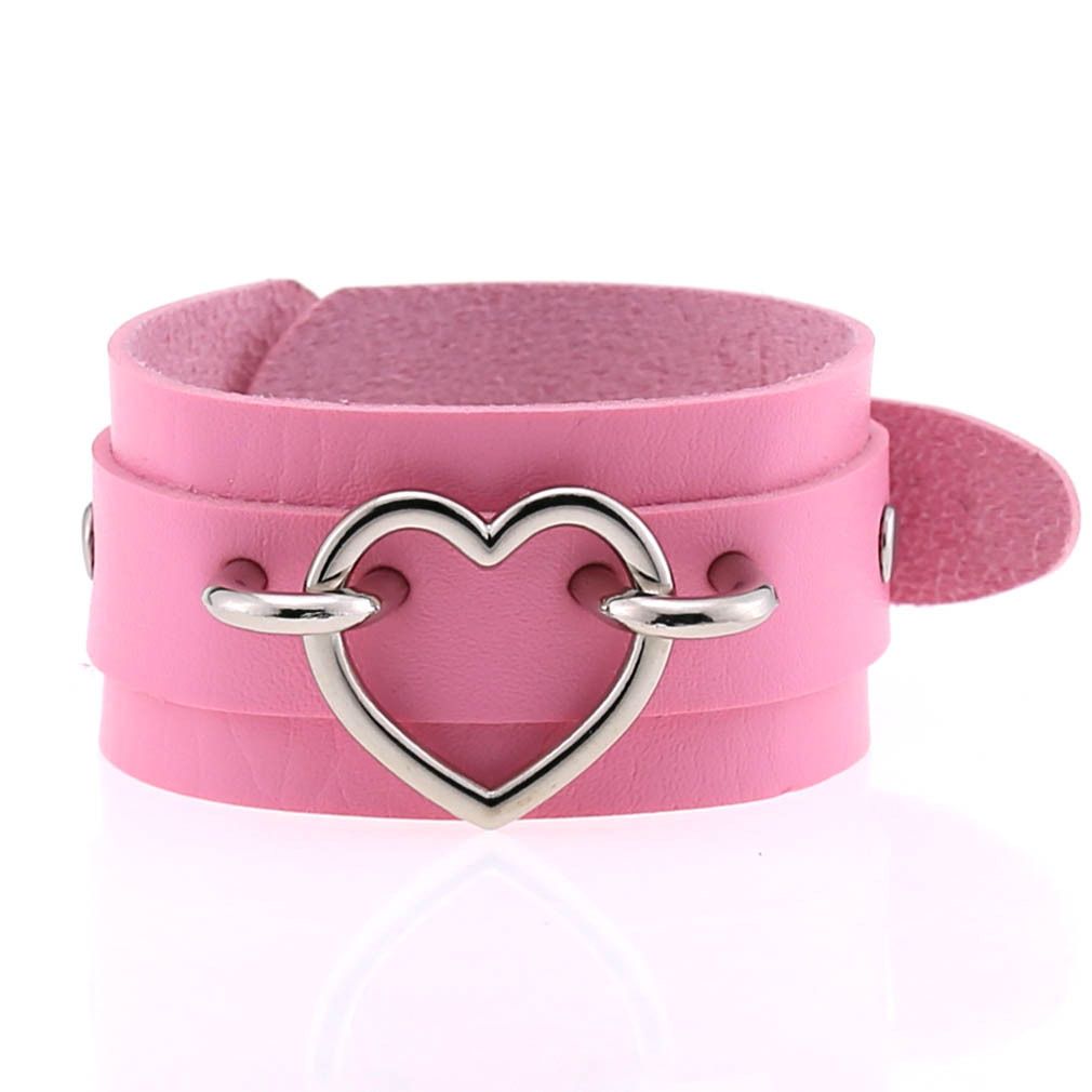Popular Couple Peach Heart Bracelet Creative Fashion Wide Double-layer Heart-shaped Bracelet