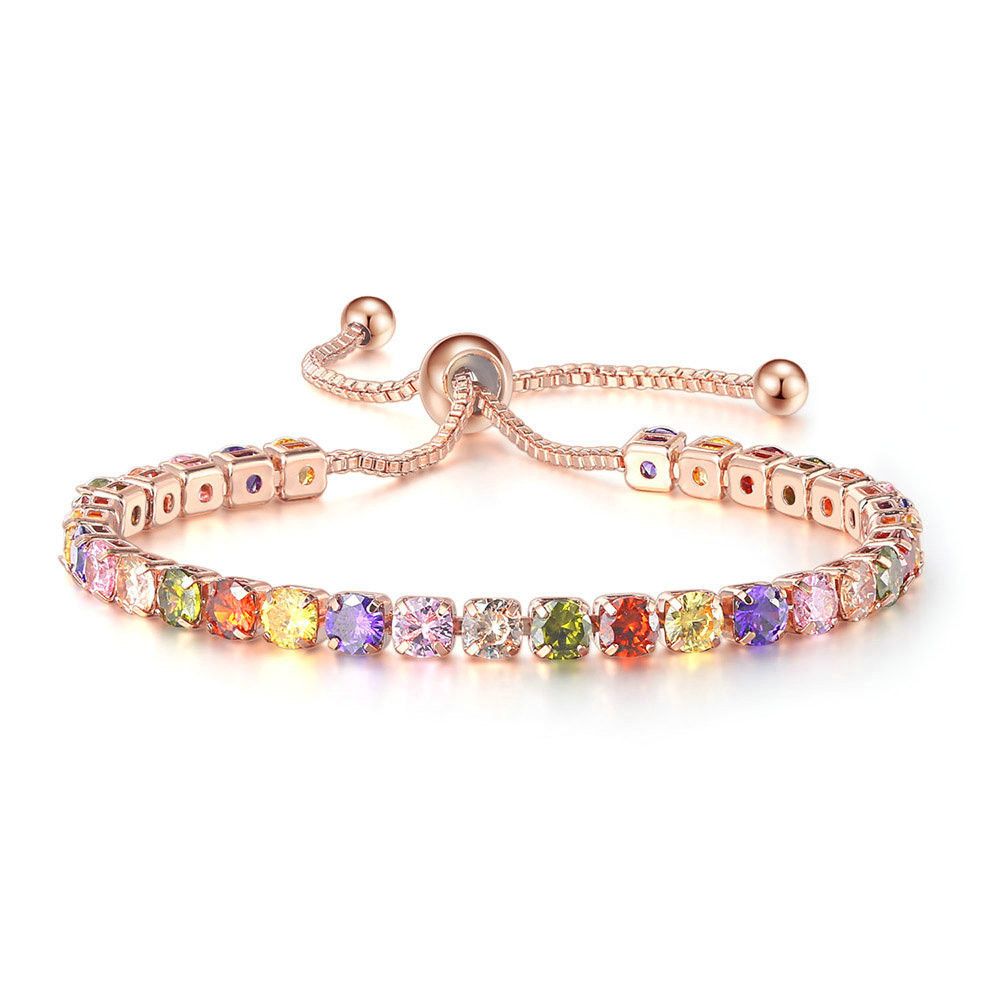 Colored Zircon Bracelet Women's Full Diamond Crystal Jewelry