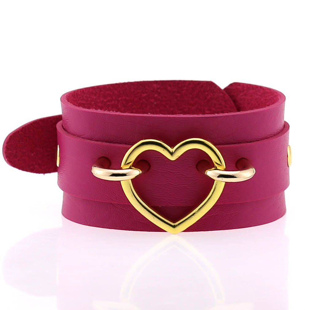 Popular Couple Peach Heart Bracelet Creative Fashion Wide Double-layer Heart-shaped Bracelet