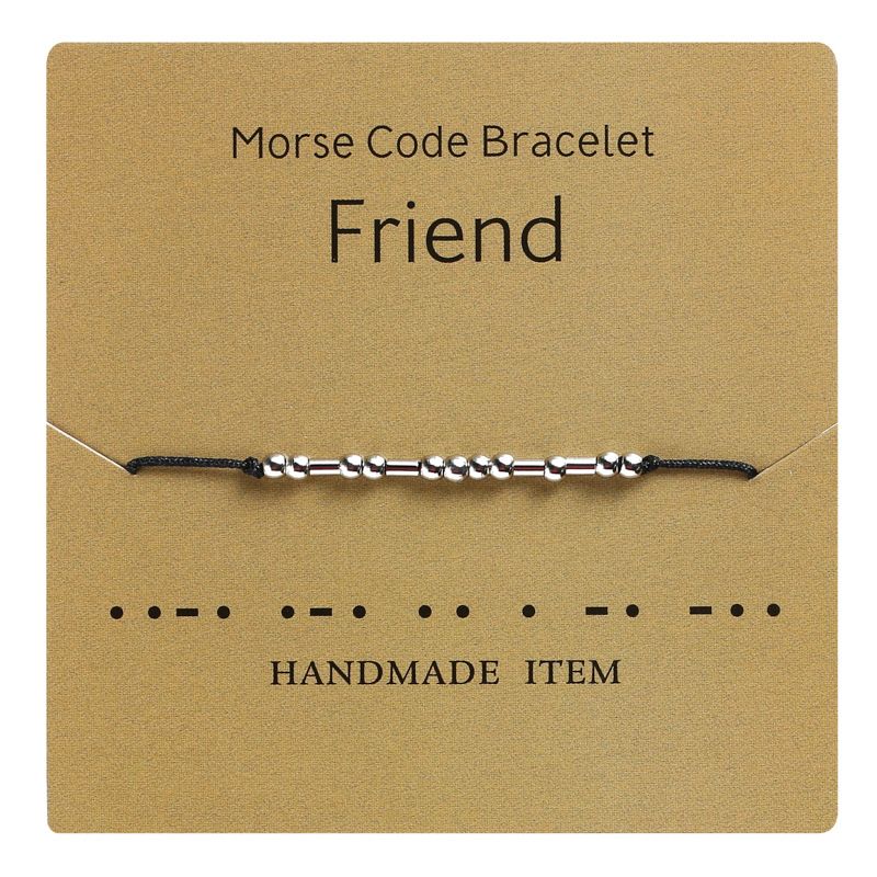 Morse Code Bracelet Braided Adjustable