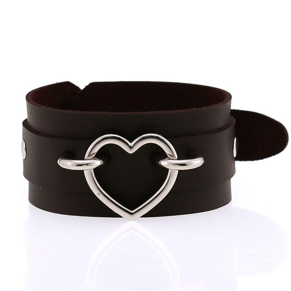 Popular Couple Peach Heart Bracelet Creative Fashion Wide Double-layer Heart-shaped Bracelet