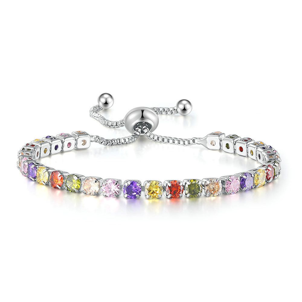 Colored Zircon Bracelet Women's Full Diamond Crystal Jewelry
