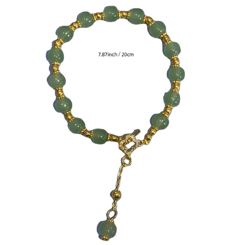 Temperament Imitation Jade Beaded Bracelet Chinese Style Good Meaning Hand Jewelry New Year Decoration