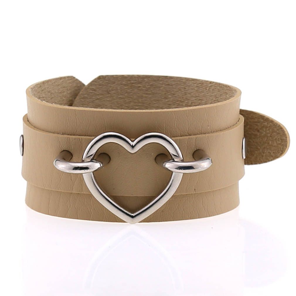 Popular Couple Peach Heart Bracelet Creative Fashion Wide Double-layer Heart-shaped Bracelet