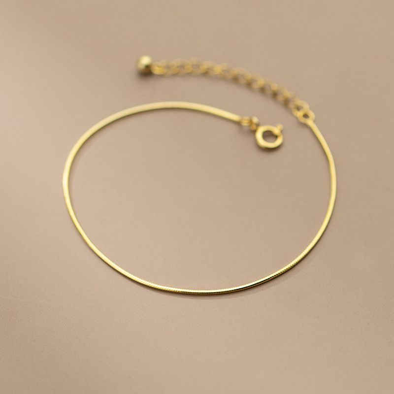 Women's Fashion Simple Snake Bone Chain Light Bead Bracelet