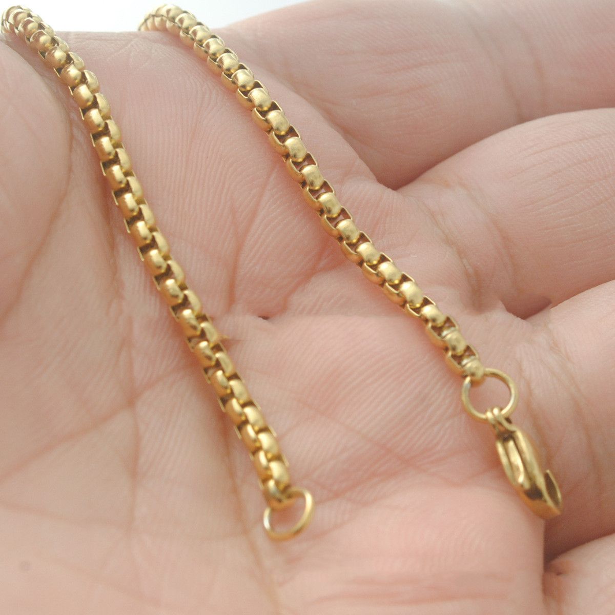 Men's And Women's Stainless Steel Plating Gold Square Pearl Bracelet