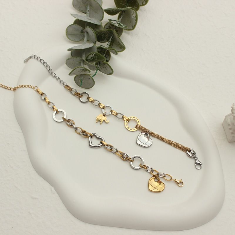 European Style Titanium Bracelet Contrast Color Elephant Stereo