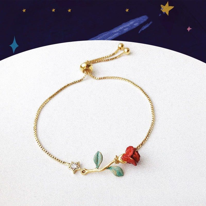 Women's Light Luxury Retro Hand Painted Rose Bracelet