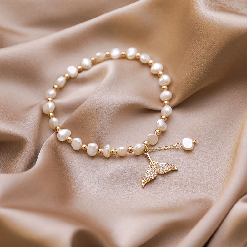 Bracelet Female Ins Niche Freshwater Pearl Bracelet Mermaid Tail Jewelry