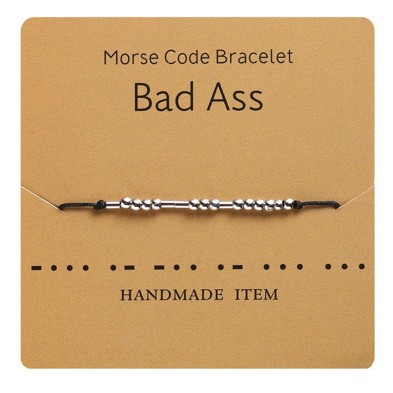 Morse Code Bracelet Braided Adjustable