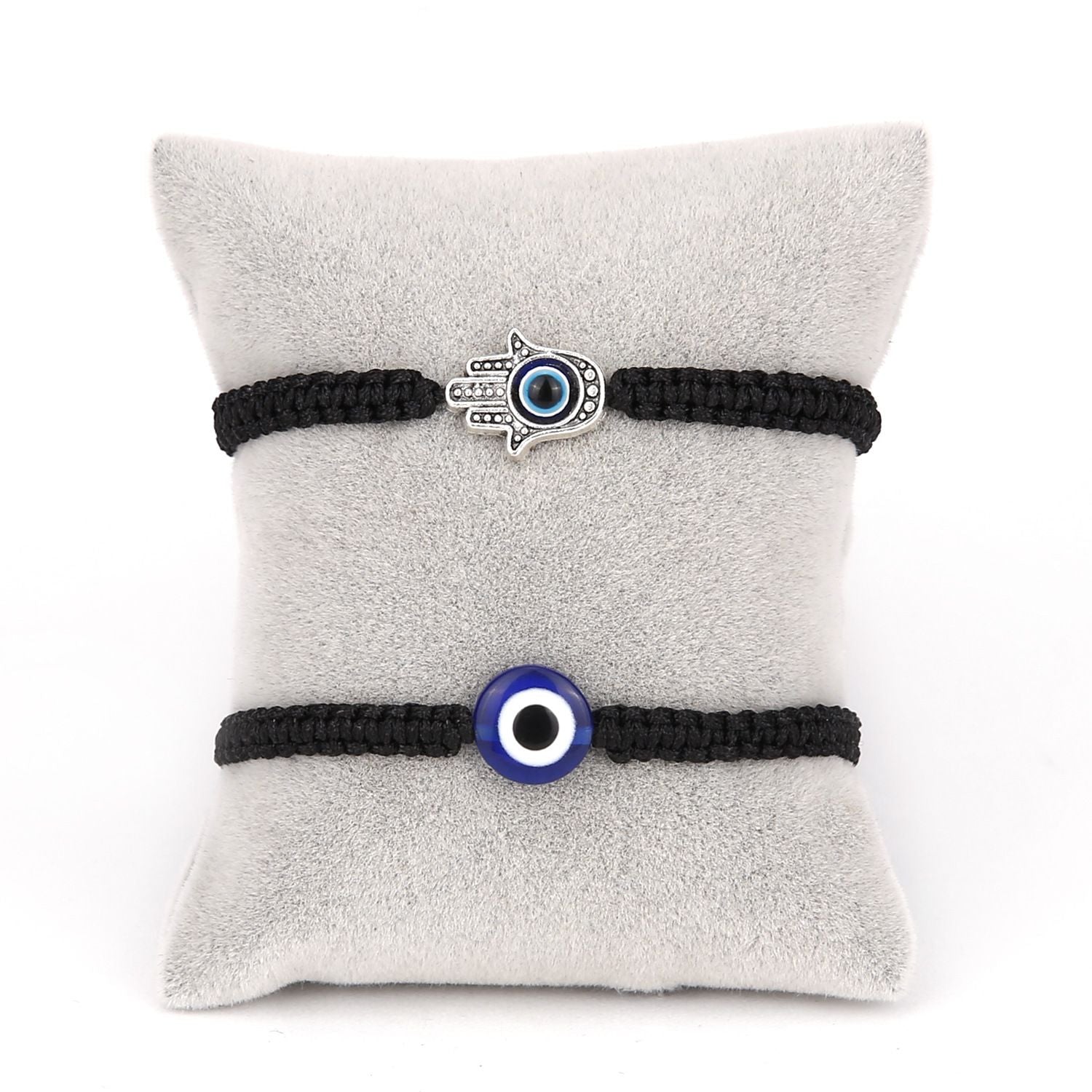 Blue Evil Eyes Red Rope Braided Adjustable Bracelet