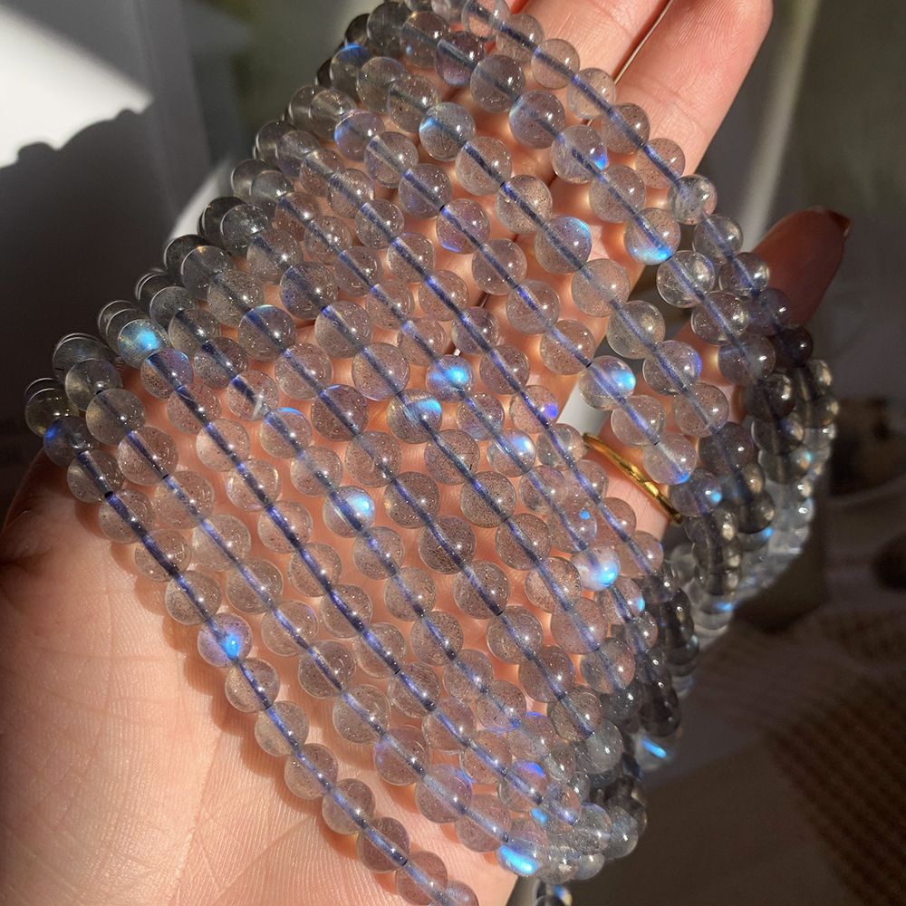 Natural Grey Moonstone Three Circle Bracelet